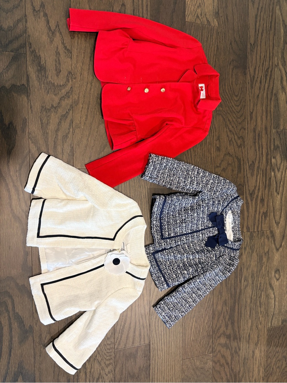 Janie and Jack Red Peacoat with Gold Buttons